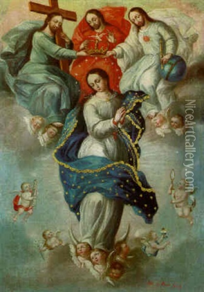 Virgen De La Asuncion Oil Painting - Jose De Paez