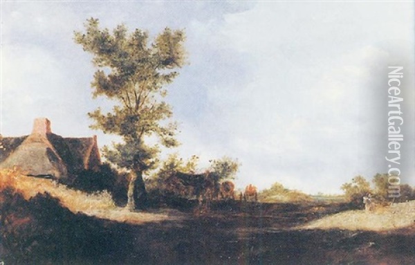 Chemin Pres De La Chaumiere Oil Painting - Pieter De Molijn