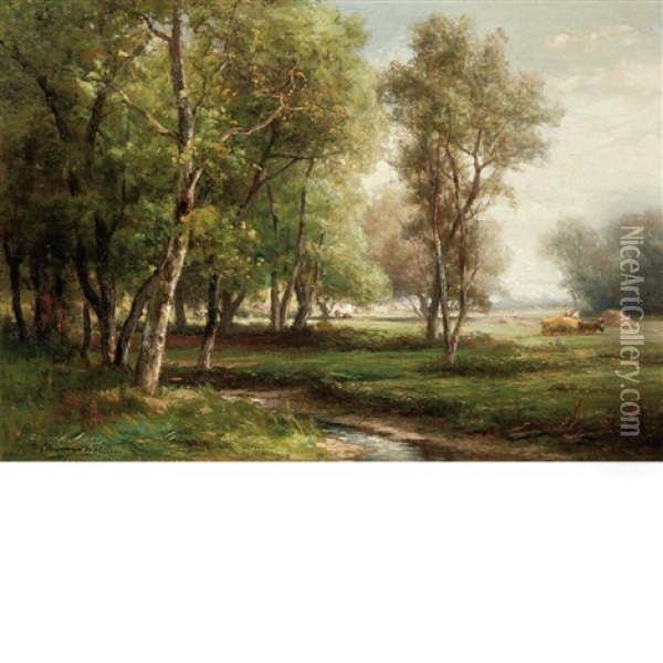 Summer Landscape, Long Island Oil Painting - Hendrik Dirk Kruseman van Elten