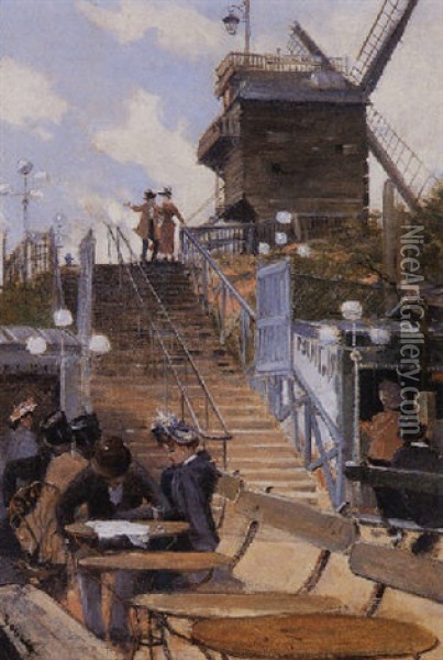 Paris, Le Moulin De La Galette Oil Painting - Frank Myers Boggs