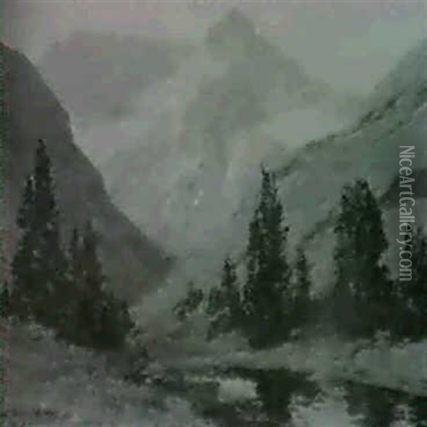 Mountainous Landscape Oil Painting - Charles Partridge Adams
