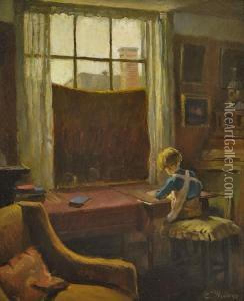 Im Kinderzimmer Oil Painting - Karl Raupp