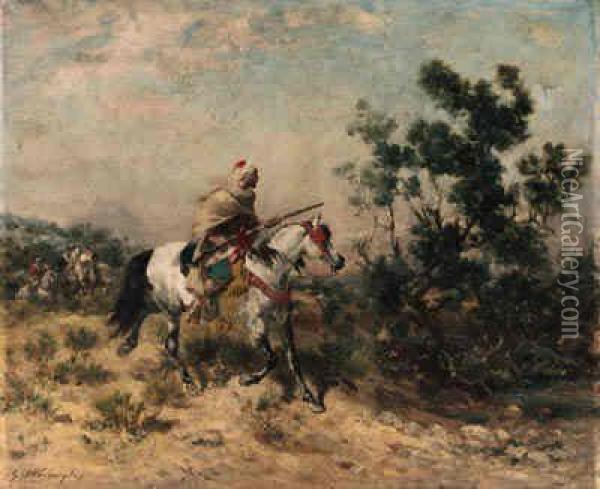 Arab Horsemen Oil Painting - Georges Washington