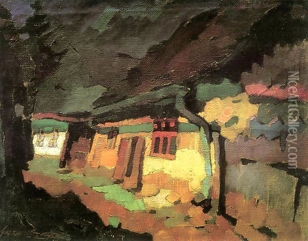 Yellow House 1933 Oil Painting - Odon Marffy
