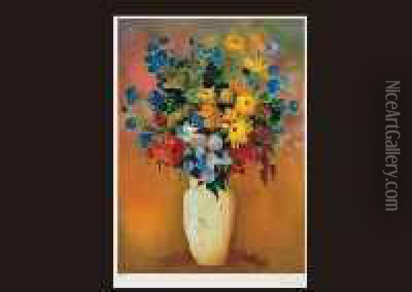 Vase And Flowers Oil Painting - Odilon Redon