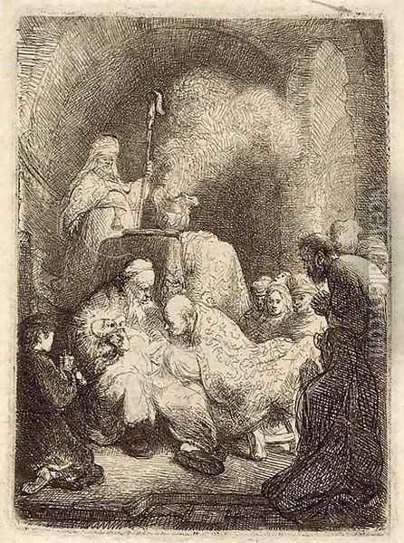 The Circumcision Small Plate Oil Painting - Rembrandt Van Rijn