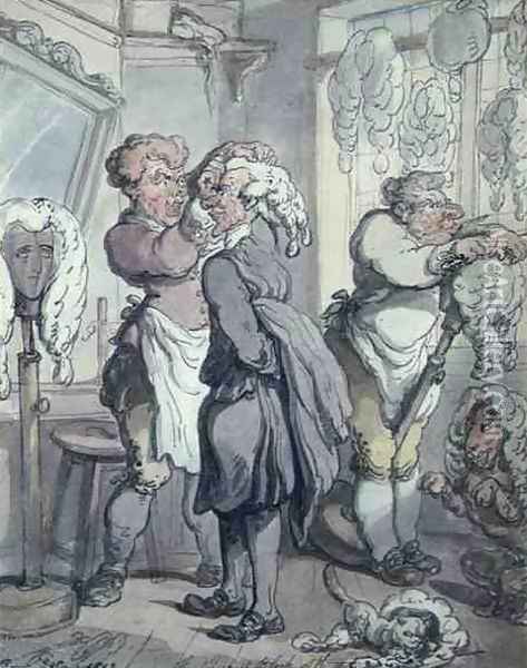 The Thickest Block of the Three Oil Painting - Thomas Rowlandson