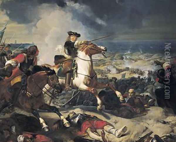 Battle of the Dunes Oil Painting - Charles-Philippe Lariviere