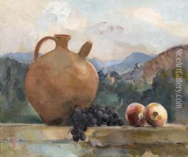 Fruits Dans Un Paysage Oil Painting - Guillaume Dulac