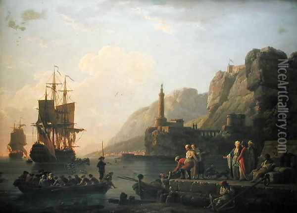 The Harbour Oil Painting - Claude-joseph Vernet