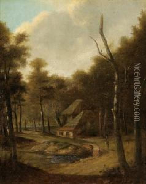 Capanne In Un Paesaggio Boschivo Oil Painting - Jan van Kessel