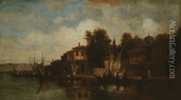 Vue De Constantinople Oil Painting - Eugene Pierre Francois Giraud