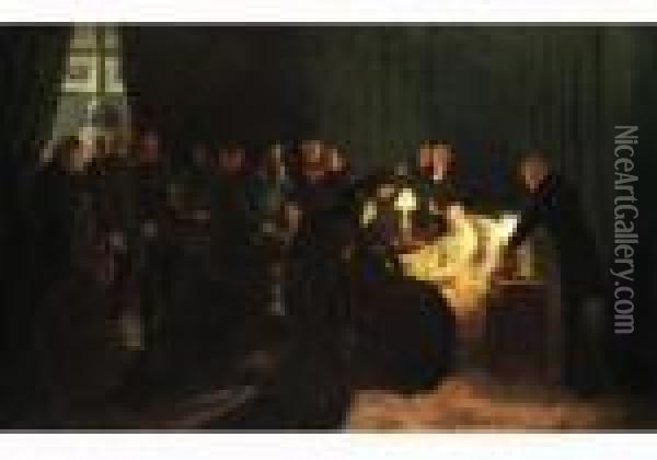 Kaiser Wilhelm Auf Dem Sterbelager Oil Painting - Anton Alexander von Werner