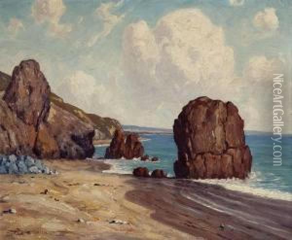 Likely The Malibu Coast Oil Painting - Charles L.A. Smith