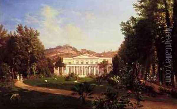 Villa Pignatella Riviera di Chiaia Naples Oil Painting - Carl Wilhelm Goetzloff