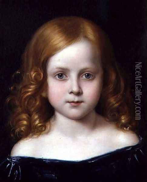 Portrait of the Artist's Daughter Oil Painting - Charles West Cope
