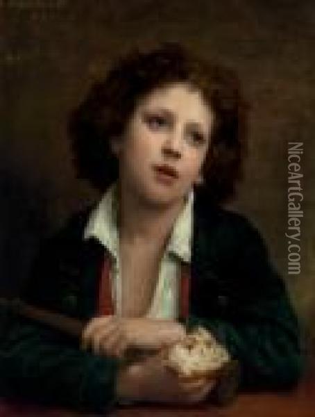 Enfant Italien Tenant Une Croute De Pain Oil Painting - William-Adolphe Bouguereau