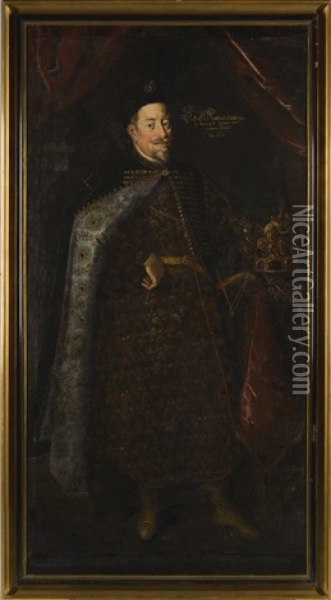 Portrait Of Matthias, Holy Roman Emperor, King Of Germany (1557 - 1619) Oil Painting - Hans Von Aachen