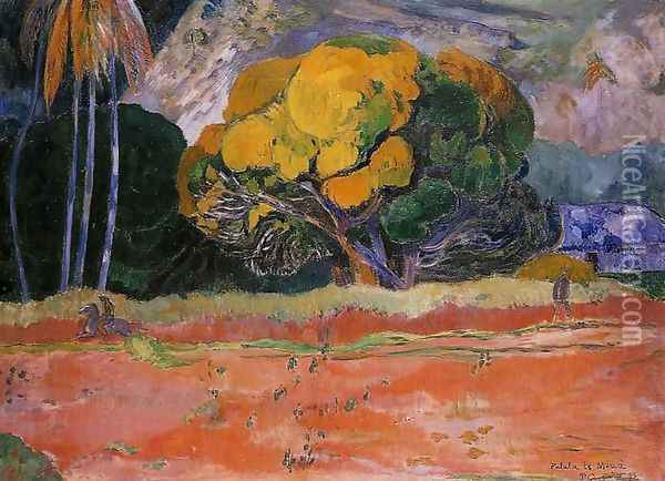 Fatata Te Moua Aka At The Big Mountain Oil Painting - Paul Gauguin