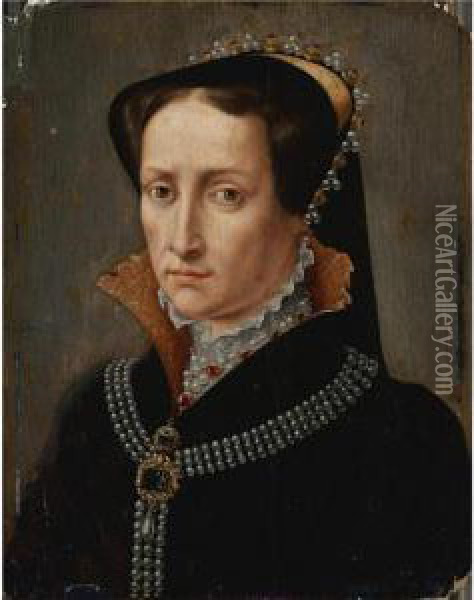 Portrait Of Mary I Of England Oil Painting - Giacomo Antonio Moro