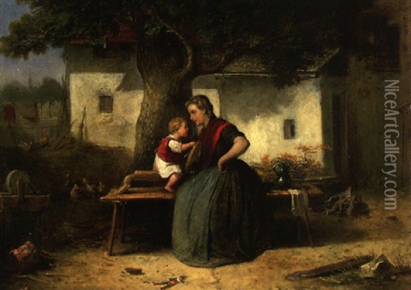 Mutterfreunden Oil Painting - Friedrich Ritter von Malheim Friedlaender