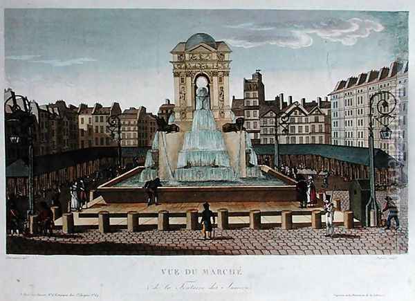 View of the Marche des Innocents Oil Painting - Henri Courvoisier-Voisin