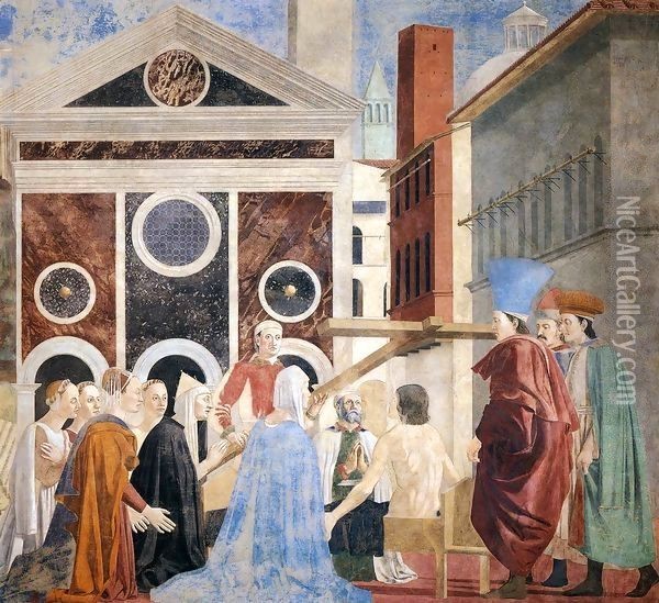 7b. Recognition of the True Cross Oil Painting - Piero della Francesca