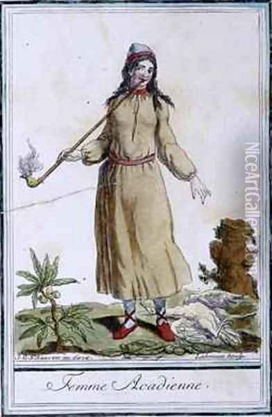 Acadian woman Oil Painting - Jacques Grasset de Saint-Sauveur