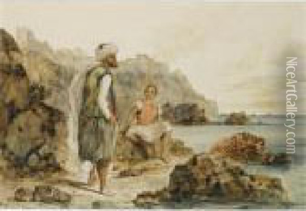 Vue De La Rade Et De La Ville De Tanger Oil Painting - Eugene Delacroix