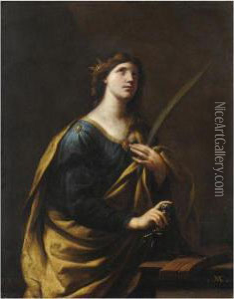Santa Caterina D'alessandria Oil Painting - Andrea Vaccaro