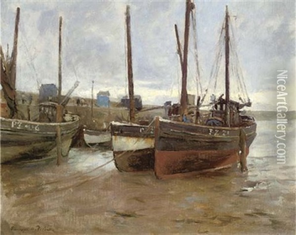 Boats At Anchor Oil Painting - Stanhope Forbes