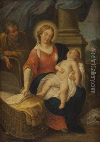 Sacra Famiglia Oil Painting - Annibale Carracci