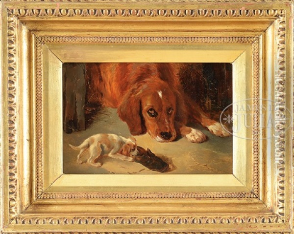 The Playful Puppy Oil Painting - George William Horlor