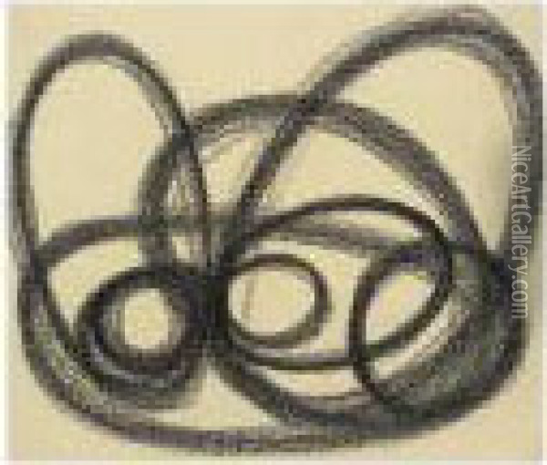 Schmetterlingshafte Komposition 
Aus Ovalen Und Kreisen (butterfly-like Composition Of Ovals And Circles) Oil Painting - Adolf Hoelzel