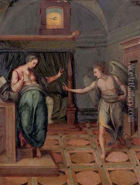 The Annunciation of the Virgin Oil Painting - Marcello Venusti