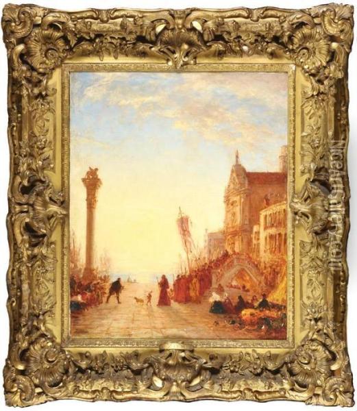 Venise: La Sortie Du Doge Henri Dandolo Oil Painting - Felix Ziem