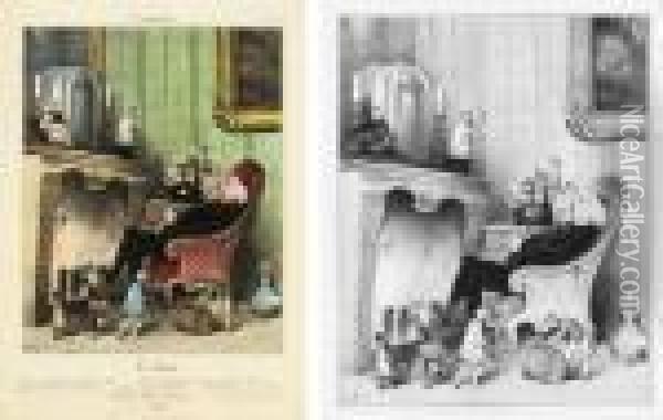 L'imagination Oil Painting - Honore Daumier