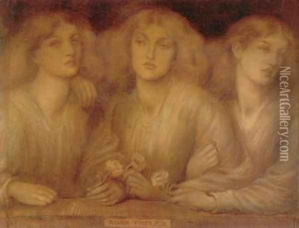 Rosa Triplex Oil Painting - Dante Gabriel Rossetti