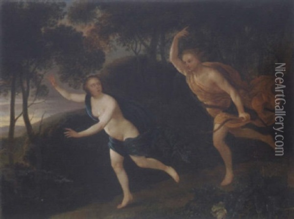 Apollo And Daphne Oil Painting - Eglon Hendrik van der Neer