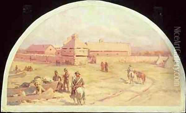 The first Fort Dearborn Oil Painting - Lawrence Carmichael Earle