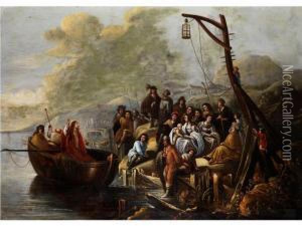 Jesus Predigt Am See Genezareth Oil Painting - Gerbrand Van Den Eeckhout