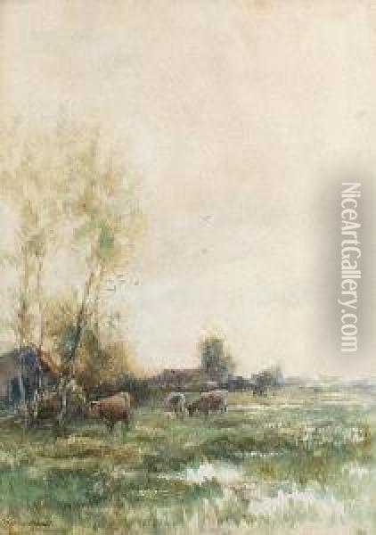 Cattle Grazing Oil Painting - Willem Maris