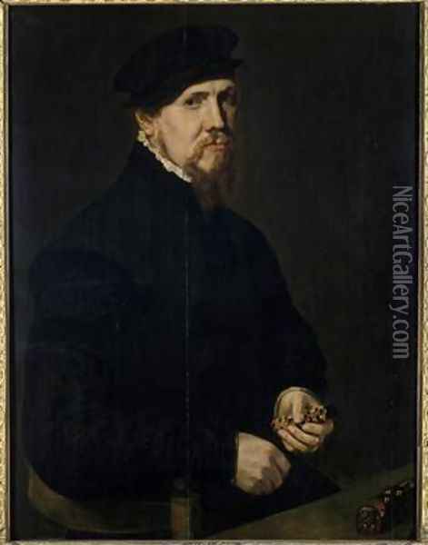 The Jeweller 1549 Oil Painting - Anthonis Mor Van Dashorst