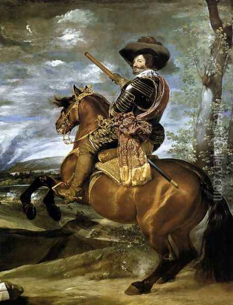 The Count-Duke of Olivares on Horseback 1634 Oil Painting - Diego Rodriguez de Silva y Velazquez