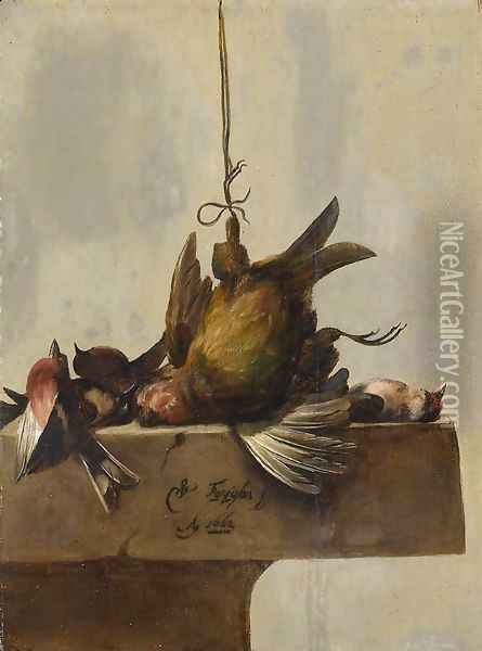 Still-Life with Birds Oil Painting - William Gowe Ferguson