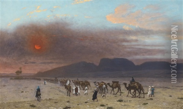 Caravane Dans Le Desert Oil Painting - Jean-Leon Gerome