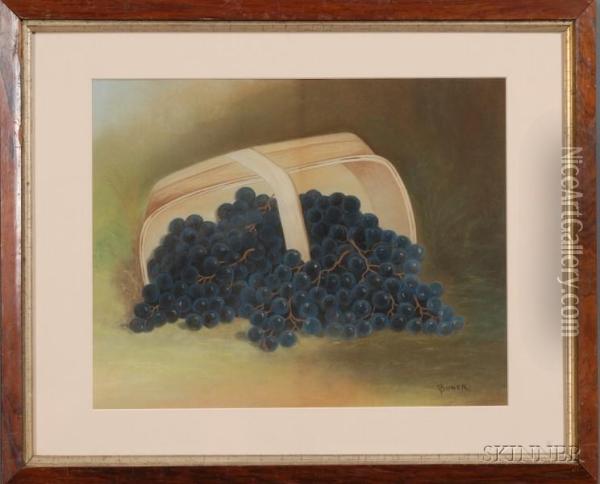Punnet With Grapes. Oil Painting - John Bower
