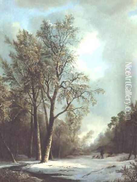 Winter Scene Oil Painting - Frederick Marianus Kruseman