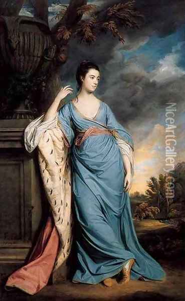Portrait of a Woman Possibly Lady Frances Warren Oil Painting - Sir Joshua Reynolds