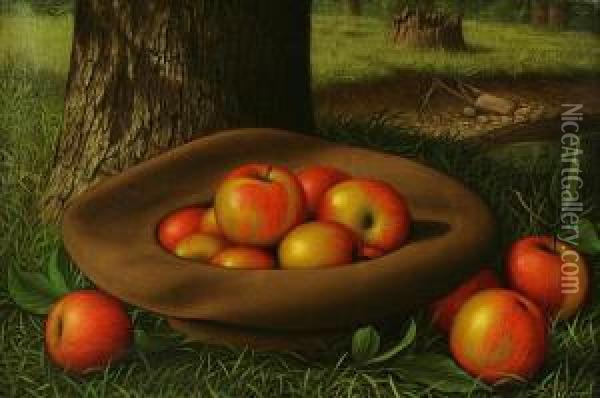 Still Life With Hat And Apples Oil Painting - Levi Wells Prentice